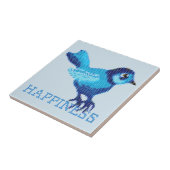 Blauer Vogel des Glücks Kreuzstich Punkte Fliese (Seite)