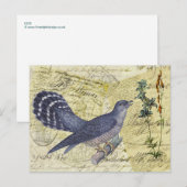 Blauer Vogel des Glücks Postkarte (Vorne/Hinten)