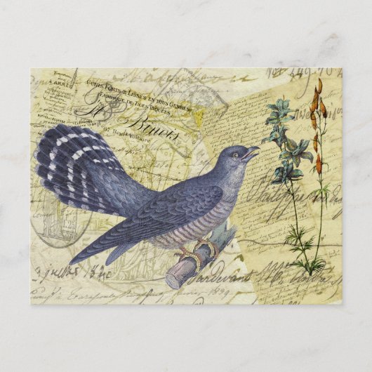 Blauer Vogel des Glücks Postkarte (Vorderseite)