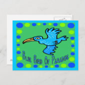 Blauer Vogel des Paradieses 3 Postkarte (Vorne/Hinten)