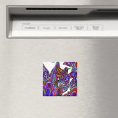 Blauer Vogel des Paradieses Weißmagnet Magnet (In Situ (Geschirrspüler))