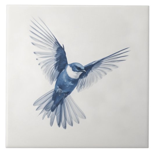 Blauer Vogel - Fliese (Vorderseite)