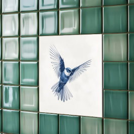 Blauer Vogel - Fliese