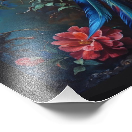 Blauer Vogel Fotodruck (Ecke)