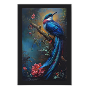 Blauer Vogel Fotodruck
