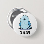 Blauer Vogel Funny Animal Pub Button (Vorne & Hinten)