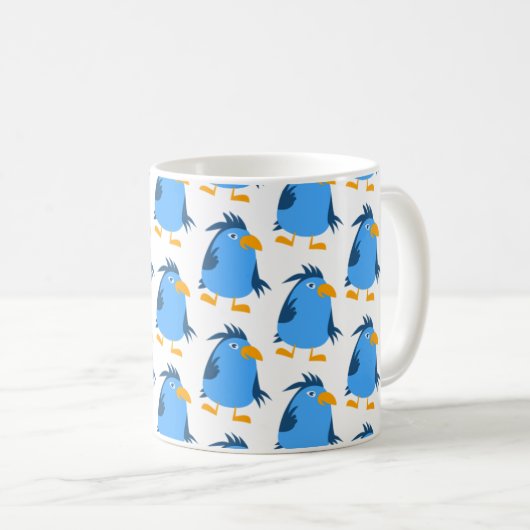 Blauer Vogel für Kinder Kaffeetasse (VorderseiteRechts)