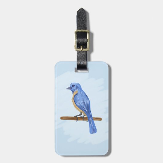Blauer Vogel Gepäckanhänger (Vorderseite vertikal)