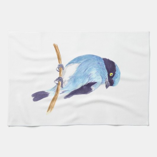 Blauer Vogel Geschirrtuch (Horizontal)