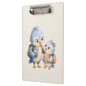 Blauer Vogel-Geschwister-Clipboard Klemmbrett (Links)