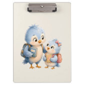 Blauer Vogel-Geschwister-Clipboard Klemmbrett (Vorderseite)