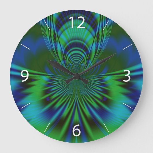 Blauer Vogel Große Wanduhr (Vorderseite)