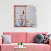 Blauer Vogel im Fenster Leinwanddruck (Insitu (Wohnzimmer))