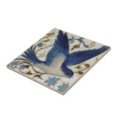 Blauer Vogel im Flug Fliese (Seite)