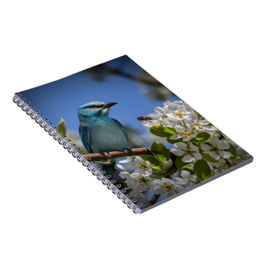 Blauer Vogel in Blossom Notizblock (Rechte Seite)