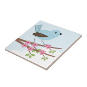 Blauer Vogel in Blossom Tree Fliese (Seite)