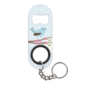 Blauer Vogel in Blossom Tree Mini Flaschenöffner (Rückseite)