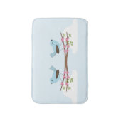 Blauer Vogel in Blossom Tree Niedlich Badematte (Vorderseite Vertikal)