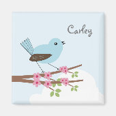 Blauer Vogel in Blossom Tree Personalisiert Magnet (Vorne)