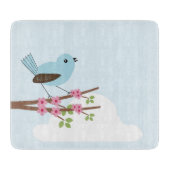 Blauer Vogel in Blossom Tree Schneidebrett (Vorderseite)
