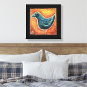 Blauer Vogel in Ölpastel Leinwanddruck (Insitu (Schlafzimmer))