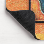 Blauer Vogel in Ölpastel Mousepad (Ecke)