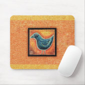 Blauer Vogel in Ölpastel Mousepad (Mit Mouse)