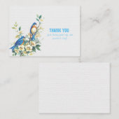 Blauer Vogel in weißer Textur Mitteilungskarte (Vorne/Hinten)