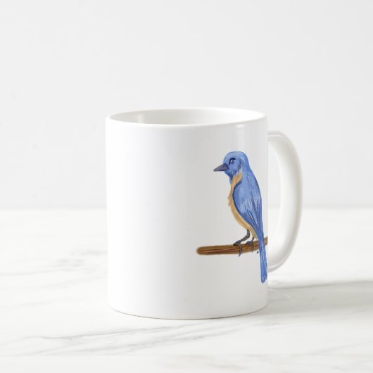 Blauer Vogel Kaffeetasse (VorderseiteRechts)