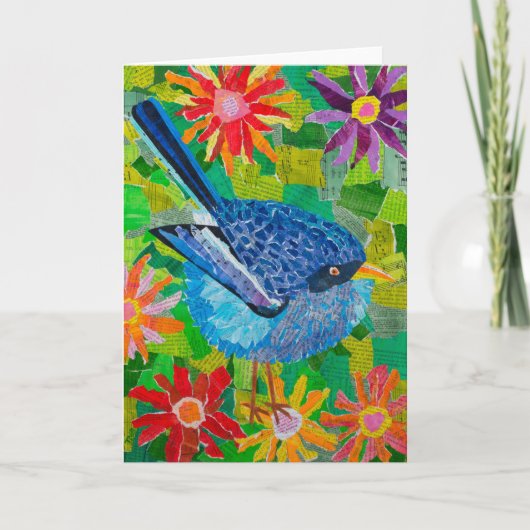 Blauer Vogel Karte (Vorderseite)