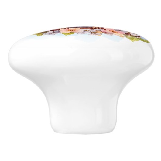 Blauer Vogel Keramikknauf (Seitenansicht)