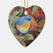 Blauer Vogel Keramikornament (Links)