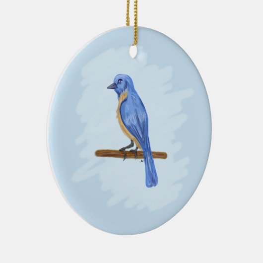 Blauer Vogel Keramikornament (Rechts)