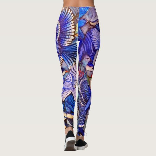 Blauer Vogel-Leggings Leggings (Rückseite)