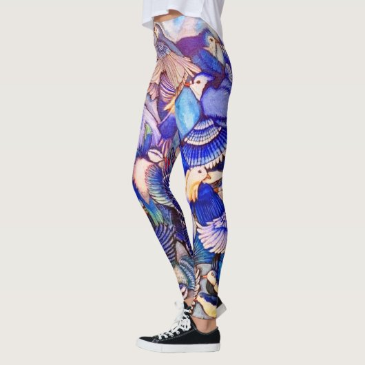 Blauer Vogel-Leggings Leggings (Links)
