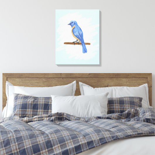 Blauer Vogel Leinwanddruck (Insitu (Schlafzimmer))