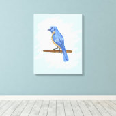 Blauer Vogel Leinwanddruck (Insitu (Holzboden))