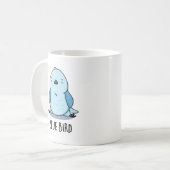 Blauer Vogel Lustiger Tierwitz Kaffeetasse (Vorderseite Links)