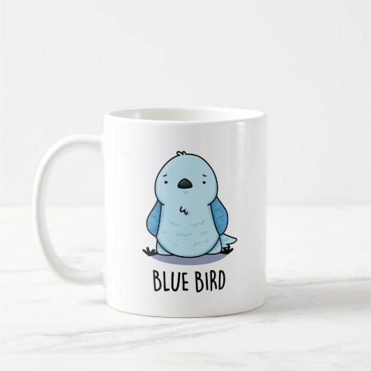 Blauer Vogel Lustiger Tierwitz Kaffeetasse (Links)