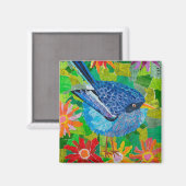Blauer Vogel Magnet (Vorderseite/Rückseite)