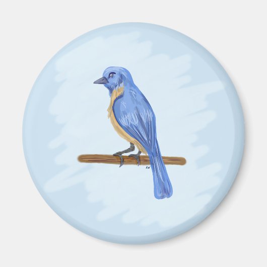 Blauer Vogel Magnet (Vorne)