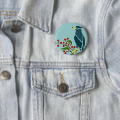 Blauer Vogel mit Beeren Button (Beispiel)