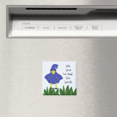Blauer Vogel mit Niedlichem Sprichwort Magnet (In Situ (Geschirrspüler))