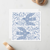 Blauer Vogel Mitteilungskarte (Vorderseite/Rückseite Beispiel)