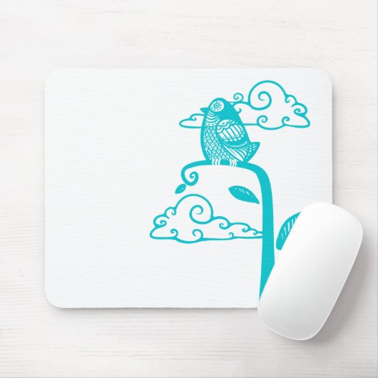 Blauer Vogel Mousepad (Mit Mouse)