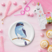 Blauer Vogel Pappteller (Party)