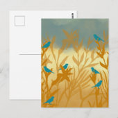 Blauer Vogel Postkarte (Vorne/Hinten)