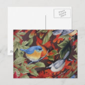 Blauer Vogel Postkarte (Vorne/Hinten)