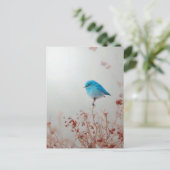 Blauer Vogel Postkarte (Stehend Vorderseite)