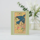 Blauer Vogel Postkarte (Stehend Vorderseite)